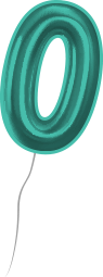 Blue balloon with number 0