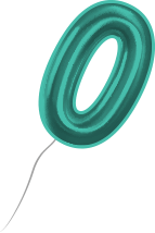 Blue balloon with number 0