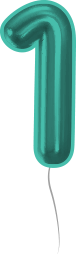 Blue balloon with number 1