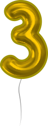 Gold balloon with number 3