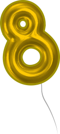 Gold balloon with number 8